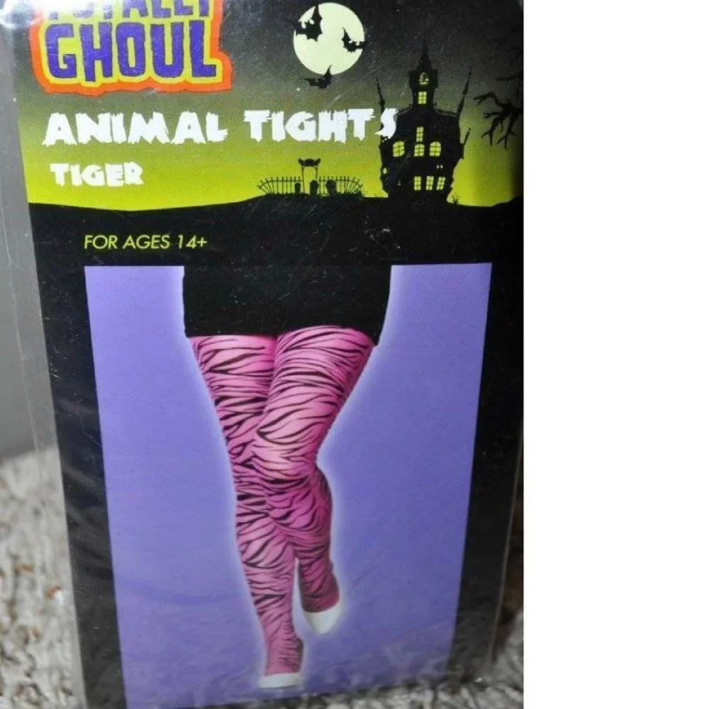 Tiger Tights Black & Pink Teen Girls Halloween Costume Accessory 14+